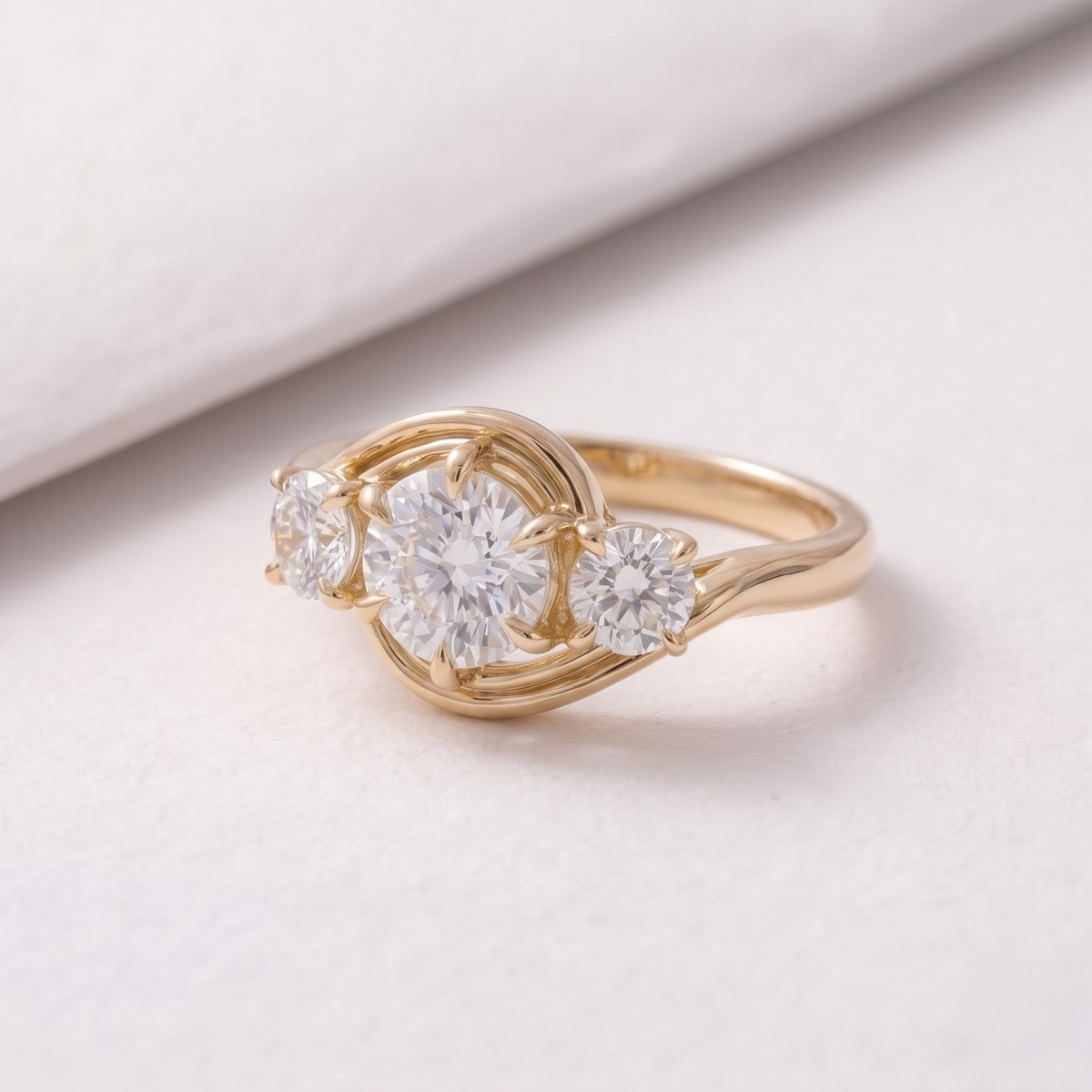 2 CT Pear Cut Curved Lab-Grown Diamond Engagement Ring