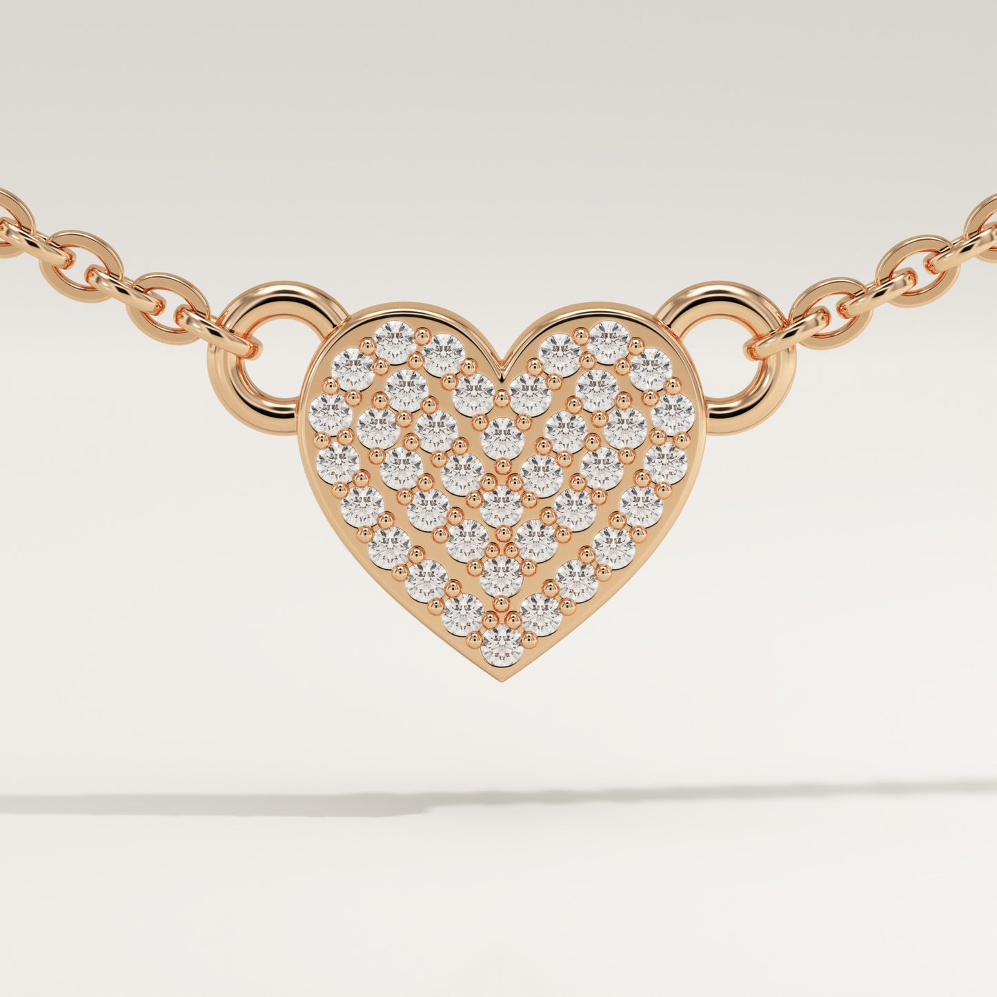 0.14 TCW Round Lab-Grown Diamond Heart Shaped Charm Necklace