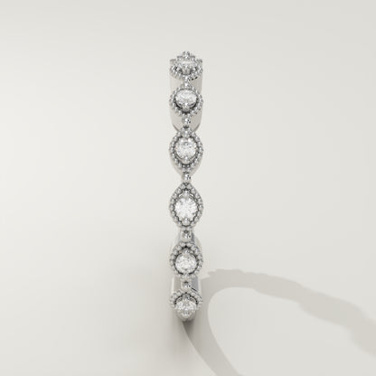 0.16 TCW Round Moissanite Half Eternity Wedding Band (US Size 5.75 Ready To Ship)
