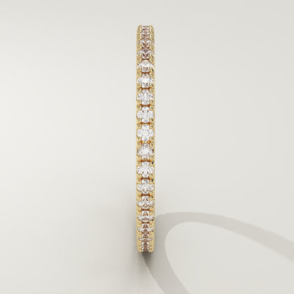 0.6 TCW Round Moissanite Full Eternity Wedding Band (US Size 8.25 Ready To Ship)