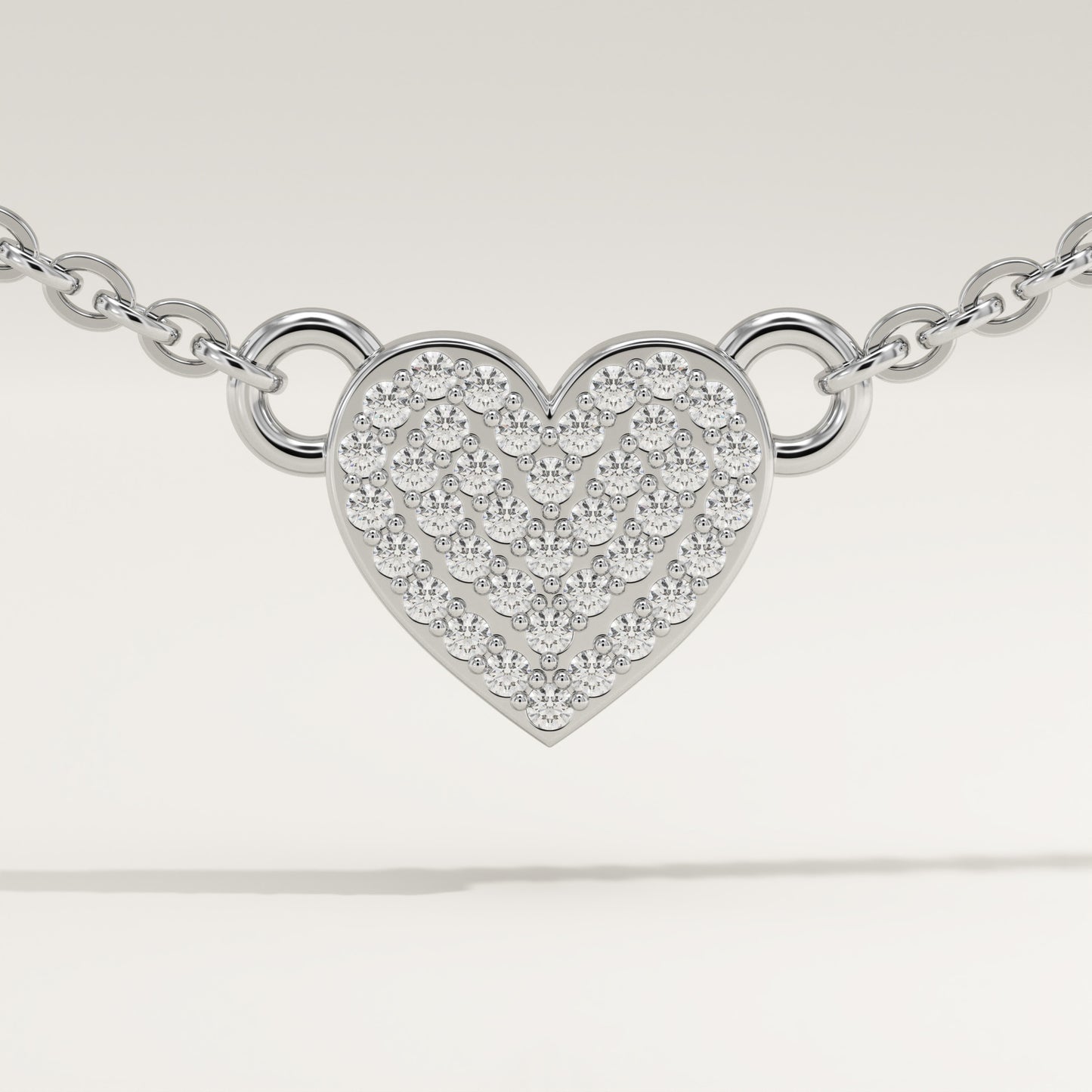 0.14 TCW Round Lab-Grown Diamond Heart Shaped Charm Necklace