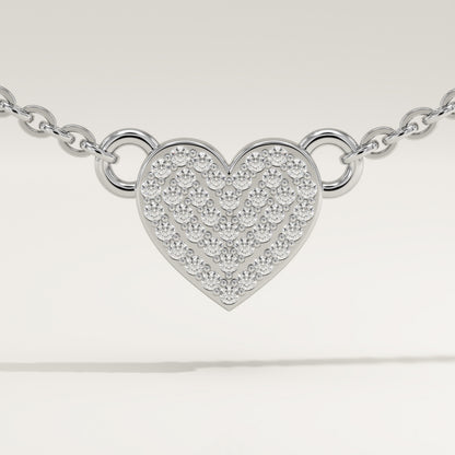 0.14 TCW Round Lab-Grown Diamond Heart Shaped Charm Necklace