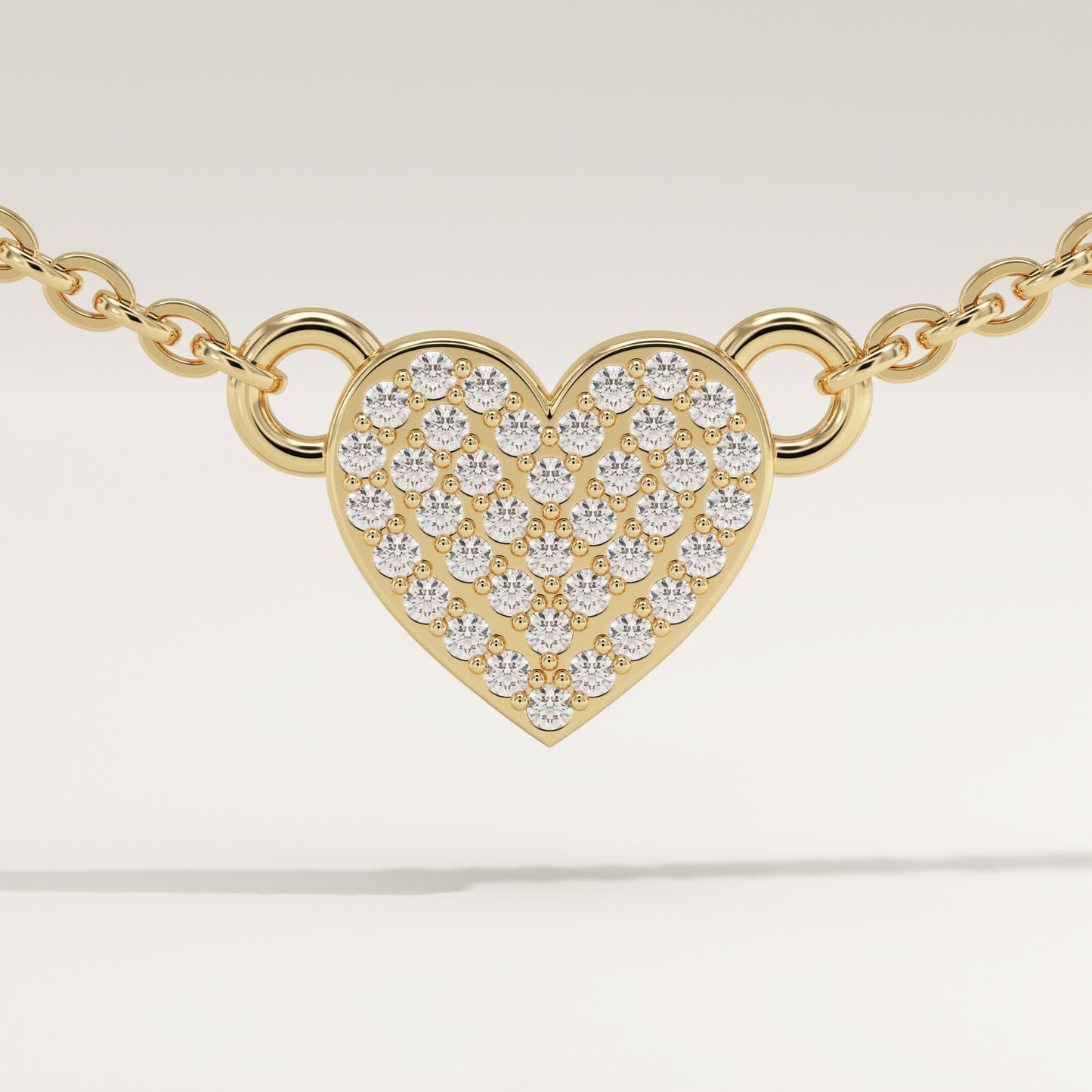 0.14 TCW Round Lab-Grown Diamond Heart Shaped Charm Necklace